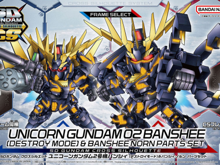 SD Gundam Cross Silhouette Unicorn Gundam 02 Banshee (Destroy Mode) & Banshee Norn Parts Set For Discount