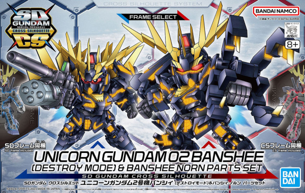 SD Gundam Cross Silhouette Unicorn Gundam 02 Banshee (Destroy Mode) & Banshee Norn Parts Set For Discount