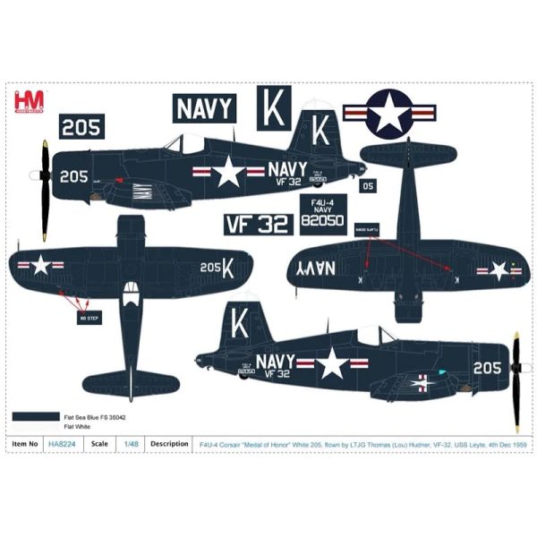 1 48 F4U4 Corsair Medal of Honor White 205 VF32 Online now